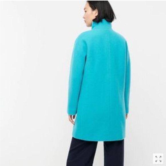 J. Crew Cocoon coat in Aqua Sea Stadium Cloth NWOT - Picture 3 of 10